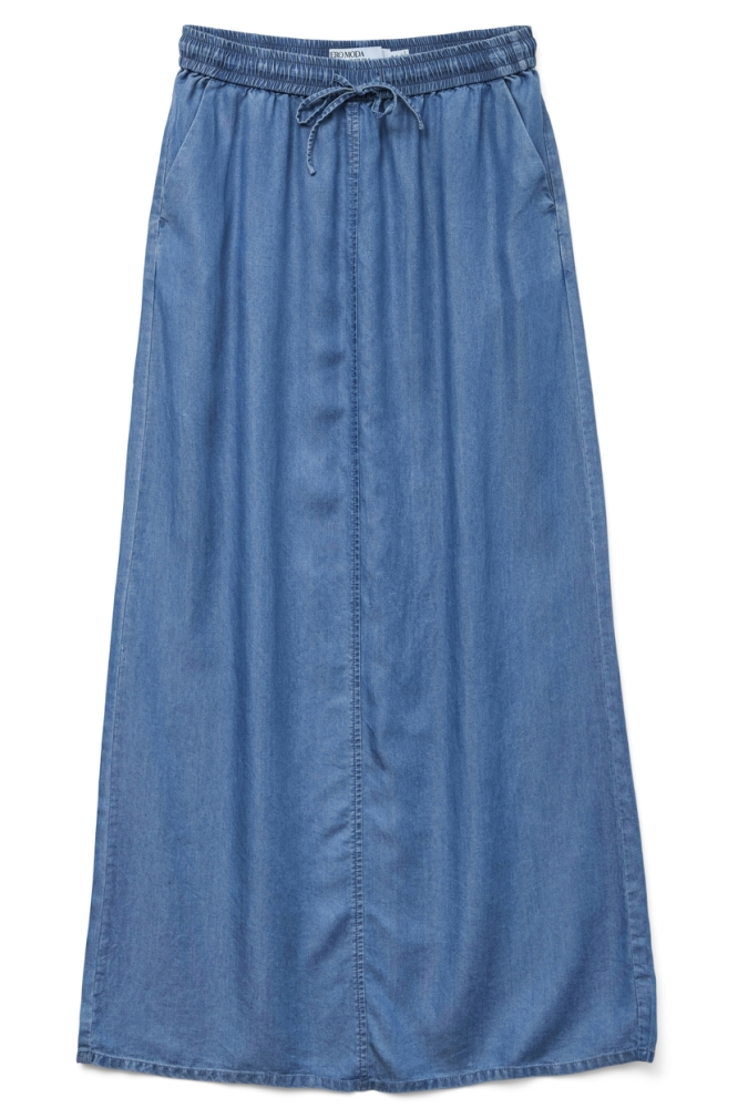 VMFLEUR MR LONG SLIT TENCELSKIRT GA 10326078 MEDIUM BLUE DENIM